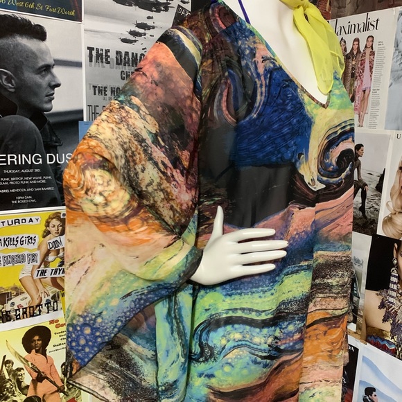 SOLD- J Valdi Multi Colored Swimsuit Coverup - Sz M - Picture 3 of 4